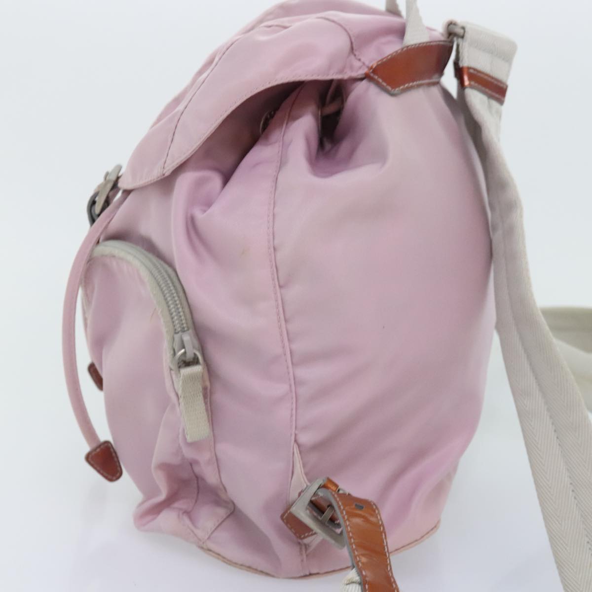 PRADA Backpack Nylon Pink Silver Auth 89617