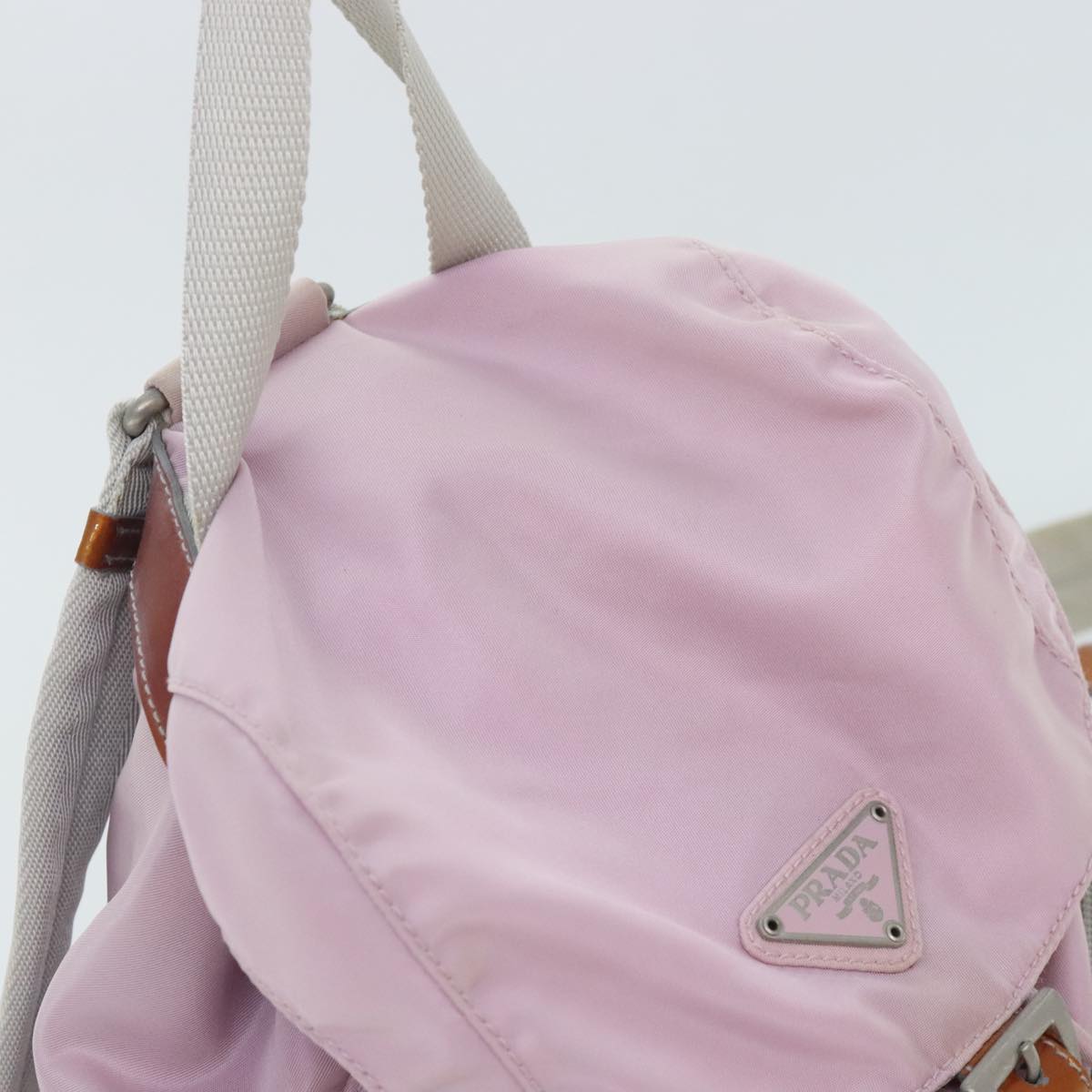 PRADA Backpack Nylon Pink Silver Auth 89617