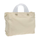 PRADA Hand Bag Nylon White Silver Auth 89620-1