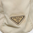 PRADA Hand Bag Nylon White Silver Auth 89620-17