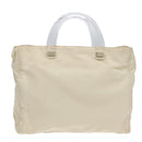 PRADA Hand Bag Nylon White Silver Auth 89620-13