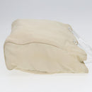 PRADA Hand Bag Nylon White Silver Auth 89620-3