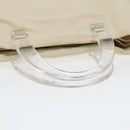 PRADA Hand Bag Nylon White Silver Auth 89620-7