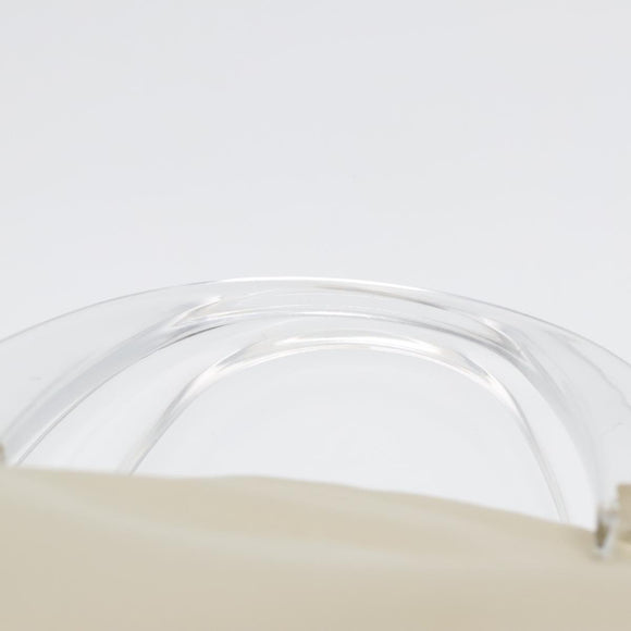 PRADA Hand Bag Nylon White Silver Auth 89620