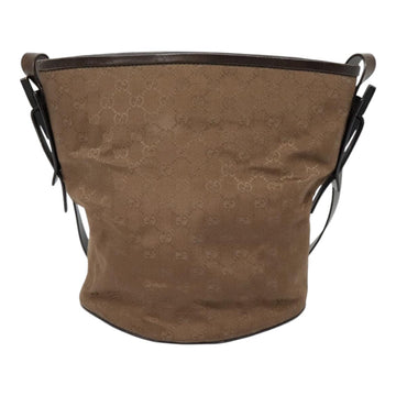 GUCCI GG Canvas Shoulder Bag Brown Silver 106240 Auth 89622 - 0