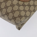 GUCCI GG Supreme Web Sherry Line Tote Bag PVC Leather Beige Auth 89625-9