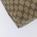 GUCCI GG Supreme Web Sherry Line Tote Bag PVC Leather Beige Auth 89625-14