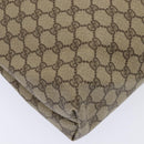 GUCCI GG Supreme Web Sherry Line Tote Bag PVC Leather Beige Auth 89625-16