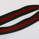 GUCCI GG Supreme Web Sherry Line Tote Bag PVC Leather Beige Auth 89625-8