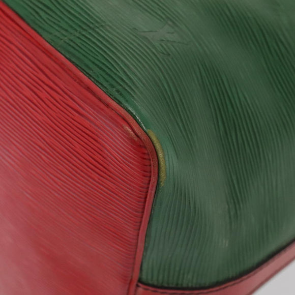 LOUIS VUITTON Epi Petit Noe Shoulder Bag Bicolor Green Red M44147 LV Auth 89664