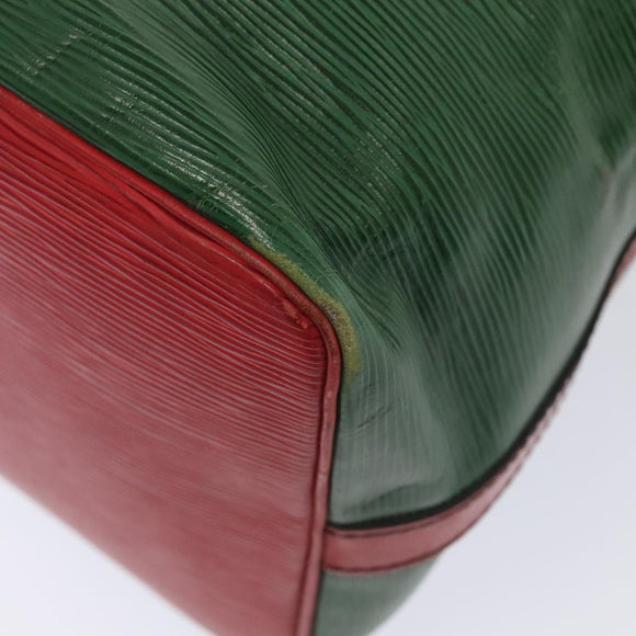 LOUIS VUITTON Epi Petit Noe Shoulder Bag Bicolor Green Red M44147 LV Auth 89664