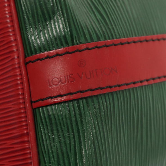 LOUIS VUITTON Epi Petit Noe Shoulder Bag Bicolor Green Red M44147 LV Auth 89664