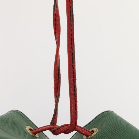 LOUIS VUITTON Epi Petit Noe Shoulder Bag Bicolor Green Red M44147 LV Auth 89664