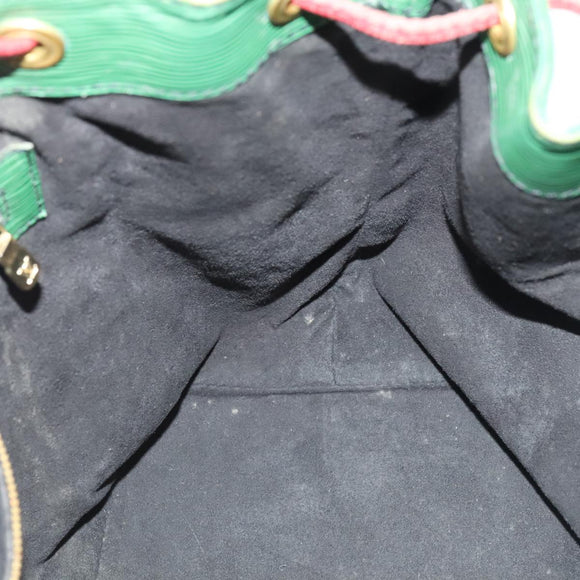 LOUIS VUITTON Epi Petit Noe Shoulder Bag Bicolor Green Red M44147 LV Auth 89664