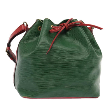 LOUIS VUITTON Epi Petit Noe Shoulder Bag Bicolor Green Red M44147 LV Auth 89664