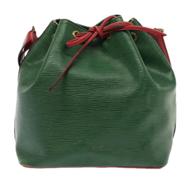 LOUIS VUITTON Epi Petit Noe Shoulder Bag Bicolor Green Red M44147 LV Auth 89664
