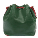 LOUIS VUITTON Epi Petit Noe Shoulder Bag Bicolor Green Red M44147 LV Auth 89664-2