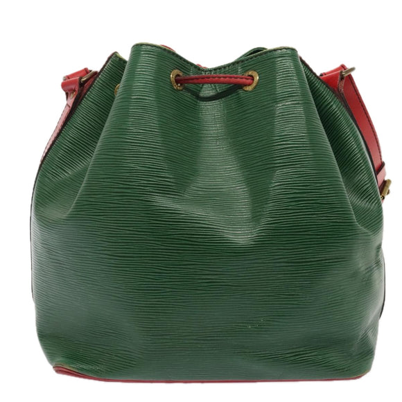 LOUIS VUITTON Epi Petit Noe Shoulder Bag Bicolor Green Red M44147 LV Auth 89664