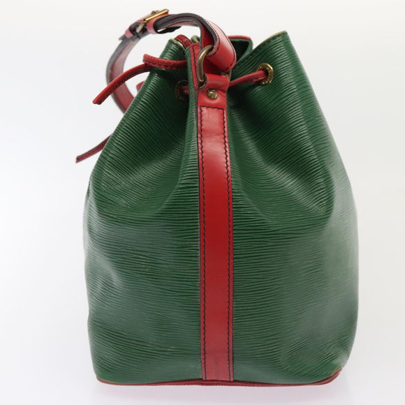 LOUIS VUITTON Epi Petit Noe Shoulder Bag Bicolor Green Red M44147 LV Auth 89664