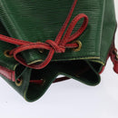 LOUIS VUITTON Epi Petit Noe Shoulder Bag Bicolor Green Red M44147 LV Auth 89664-6