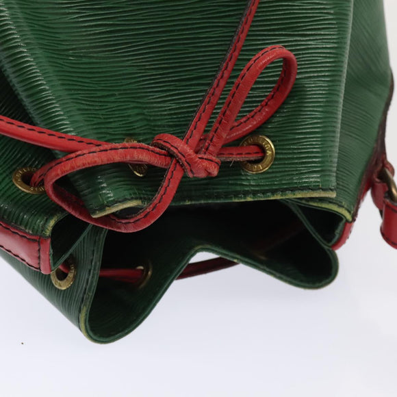 LOUIS VUITTON Epi Petit Noe Shoulder Bag Bicolor Green Red M44147 LV Auth 89664