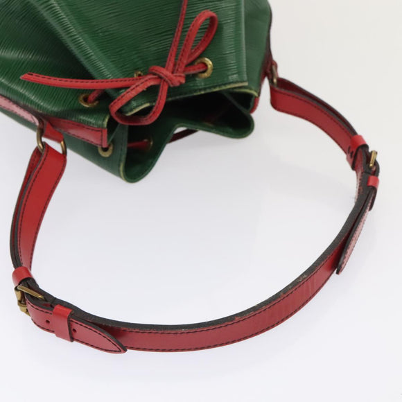 LOUIS VUITTON Epi Petit Noe Shoulder Bag Bicolor Green Red M44147 LV Auth 89664