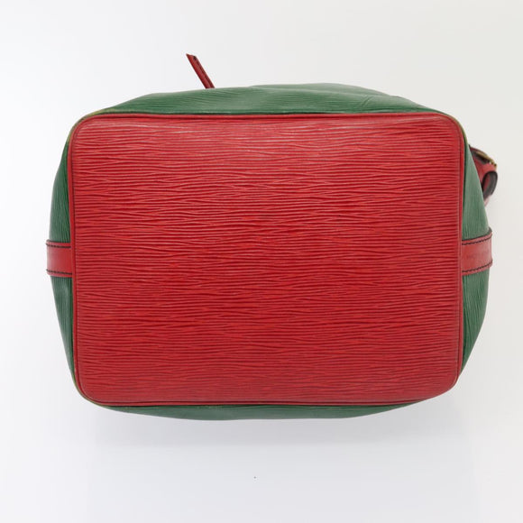 LOUIS VUITTON Epi Petit Noe Shoulder Bag Bicolor Green Red M44147 LV Auth 89664