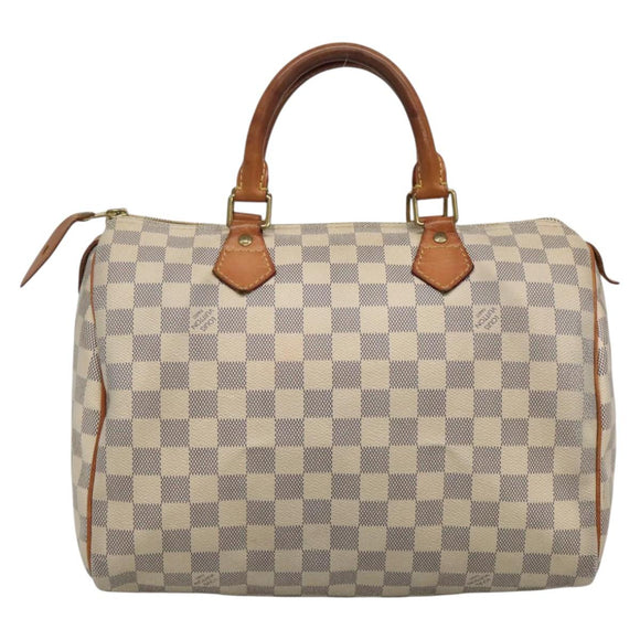 LOUIS VUITTON Damier Azur Speedy 30 Hand Bag N41533 LV Auth 89669