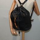 GUCCI Bamboo Backpack Leather Black Gold 003 2855 0043 0 Auth 89711-32