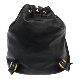 GUCCI Bamboo Backpack Leather Black Gold 003 2855 0043 0 Auth 89711 - 0