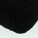 FENDI Hand Bag Wool Black Gold Auth 89722-13