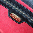 FENDI Hand Bag Wool Black Gold Auth 89722-14