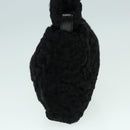 FENDI Hand Bag Wool Black Gold Auth 89722-4