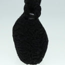 FENDI Hand Bag Wool Black Gold Auth 89722-5