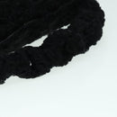 FENDI Hand Bag Wool Black Gold Auth 89722-7