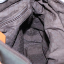 GUCCI Tote Bag Canvas Khaki Silver Auth 89723-18