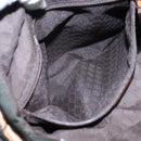 GUCCI Tote Bag Canvas Khaki Silver Auth 89723-21