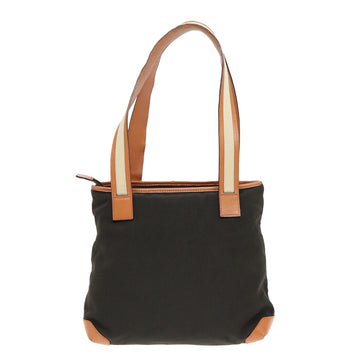 GUCCI Tote Bag Canvas Khaki Silver Auth 89723 - 0