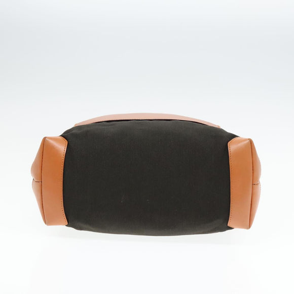 GUCCI Tote Bag Canvas Khaki Silver Auth 89723