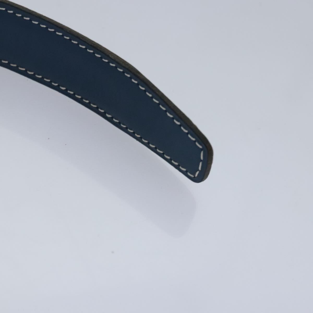 HERMES Belt Leather 39.4"" Blue Auth 89732