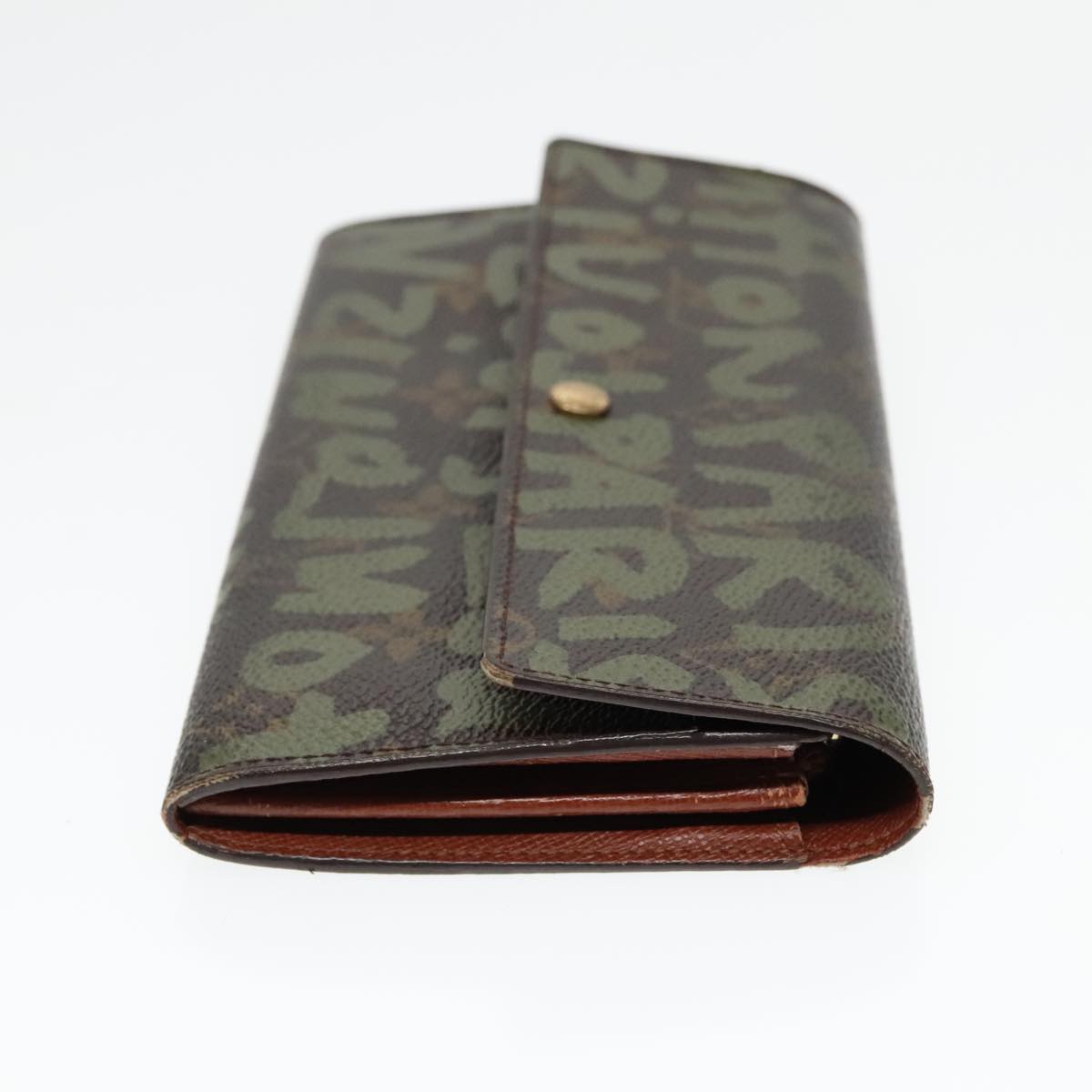 LOUIS VUITTON Monogram Graffiti Porte Monnaie Credit Khaki M92188 LV Auth 89733