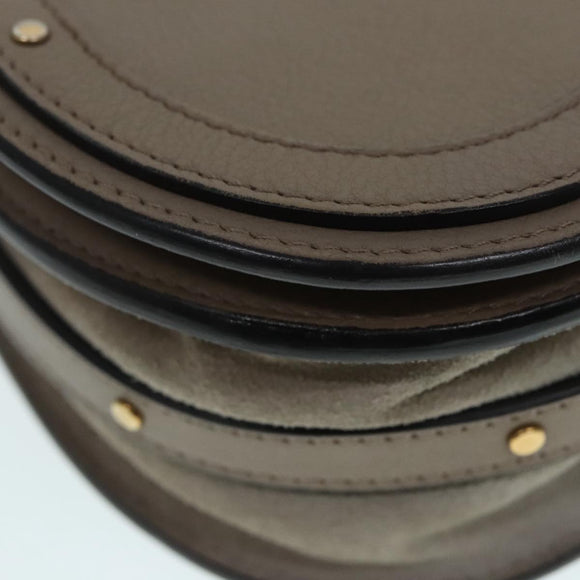 Chloe Nile Hand Bag Leather 2way Brown Gold Auth 89736V