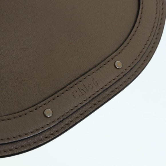 Chloe Nile Hand Bag Leather 2way Brown Gold Auth 89736V