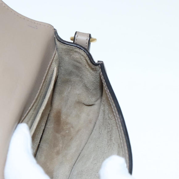 Chloe Nile Hand Bag Leather 2way Brown Gold Auth 89736V