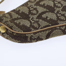 Christian Dior Trotter Canvas Saddle Pouch Brown Gold Auth 89738-14