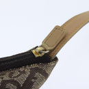 Christian Dior Trotter Canvas Saddle Pouch Brown Gold Auth 89738-9