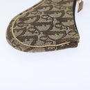 Christian Dior Trotter Canvas Saddle Pouch Brown Gold Auth 89738-3