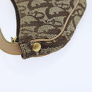 Christian Dior Trotter Canvas Saddle Pouch Brown Gold Auth 89738-4