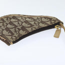 Christian Dior Trotter Canvas Saddle Pouch Brown Gold Auth 89738-6