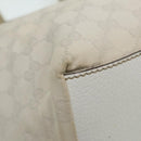 GUCCI GG Canvas Sherry Line Tote Bag White Auth 89762-11